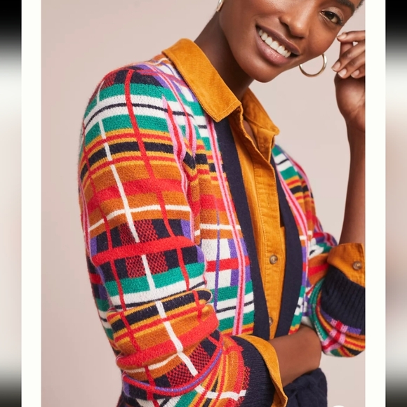 Anthropologie x Moth Williston Plaid Cardigan - Picture 3 of 9